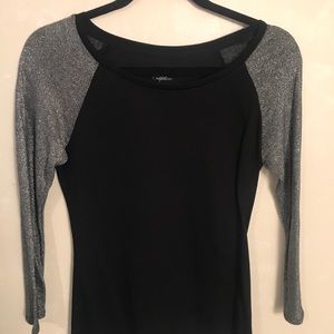 American Eagle Outfitters black and silver shirt